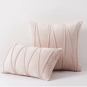housse de coussin en velours rose