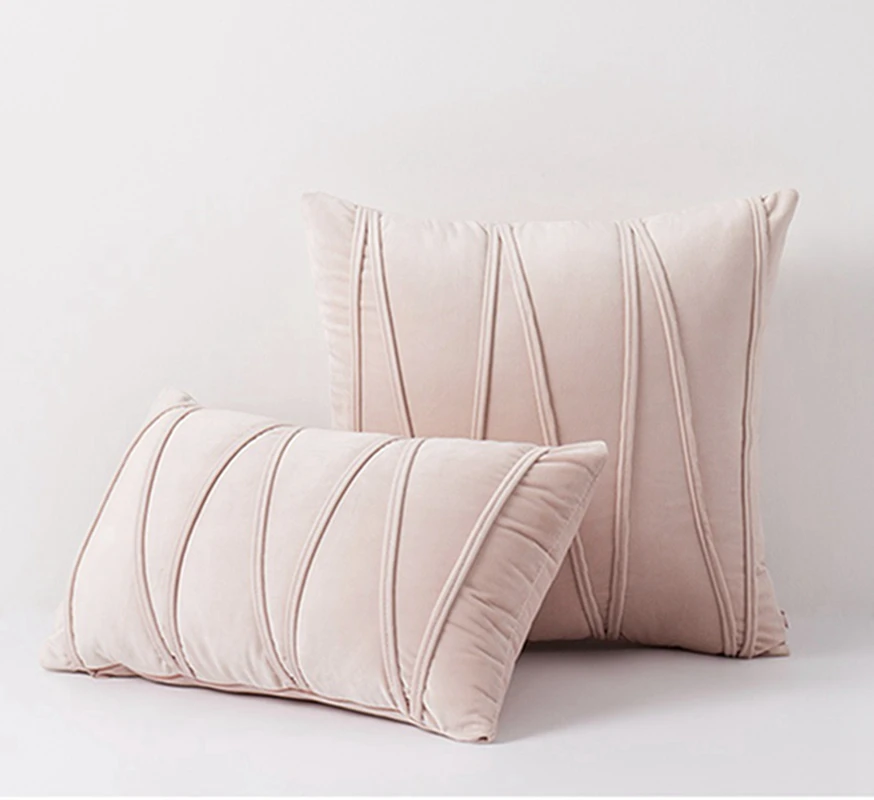 housse de coussin en velours rose