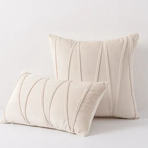 Housse de coussin en velours blanche
