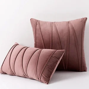 Housse de coussin en velours chic violet