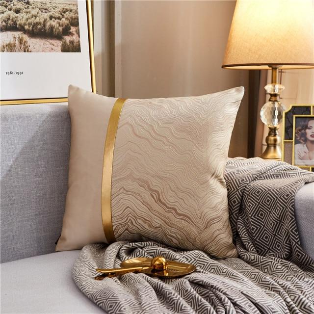 housse de coussin en soie bronze