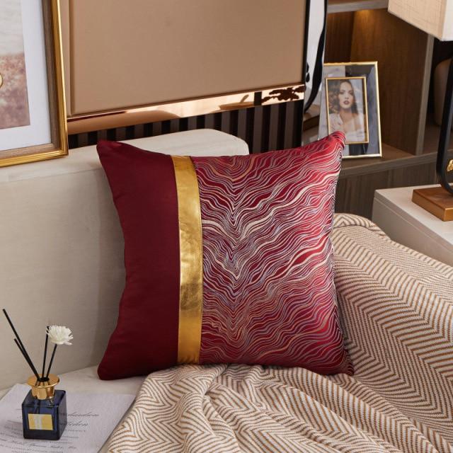 housse coussin soie bordeaux