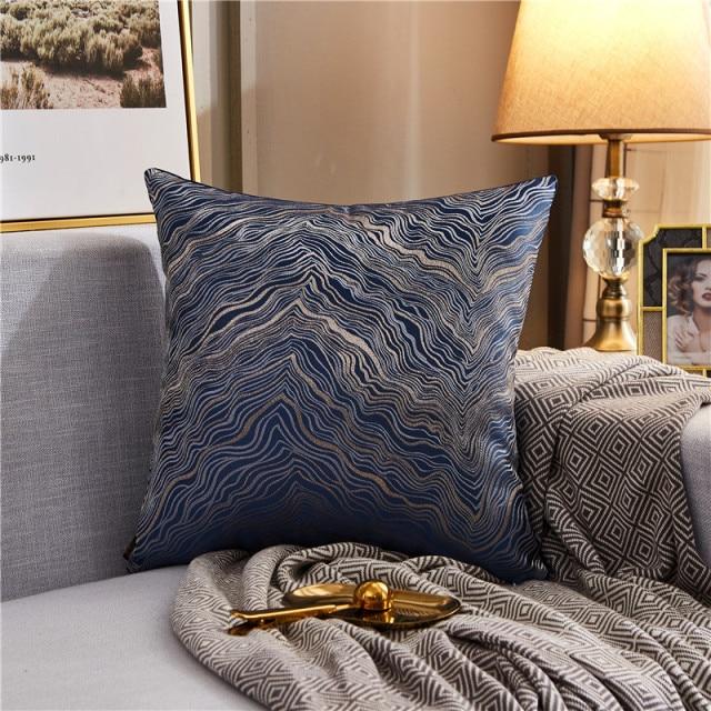 housse de coussin en soie bleu