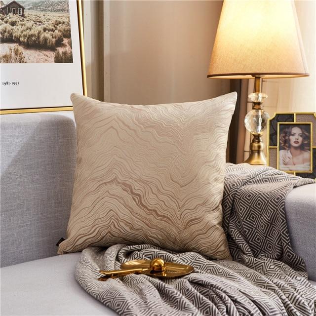 Housse de Coussin 45x45cm en Soie Champagne