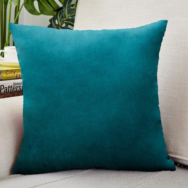 housse coussin velours bleu canard