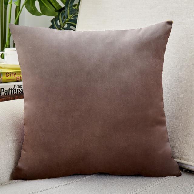 housse coussin velours chocolat