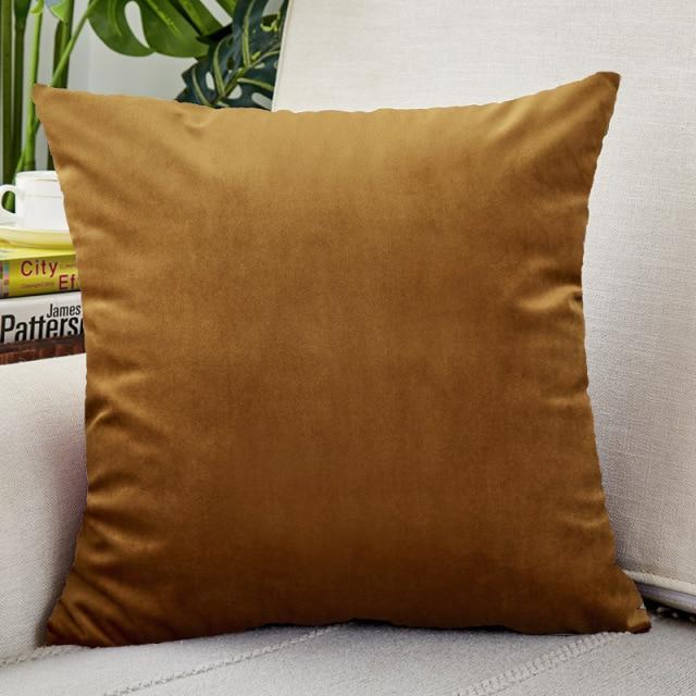 Housse de Coussin Velours Champagne