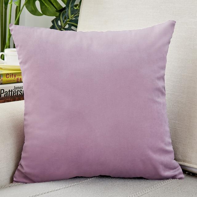 Housse de Coussin Velours 50x50cm Mauve