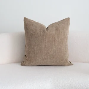 housse de coussin velours beige