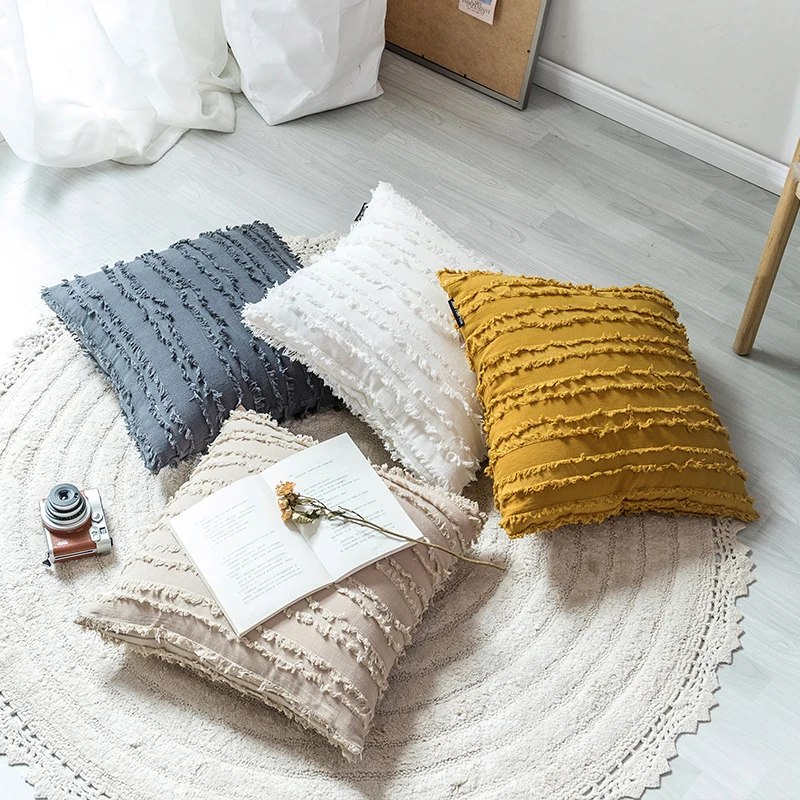 coussin rayures fines