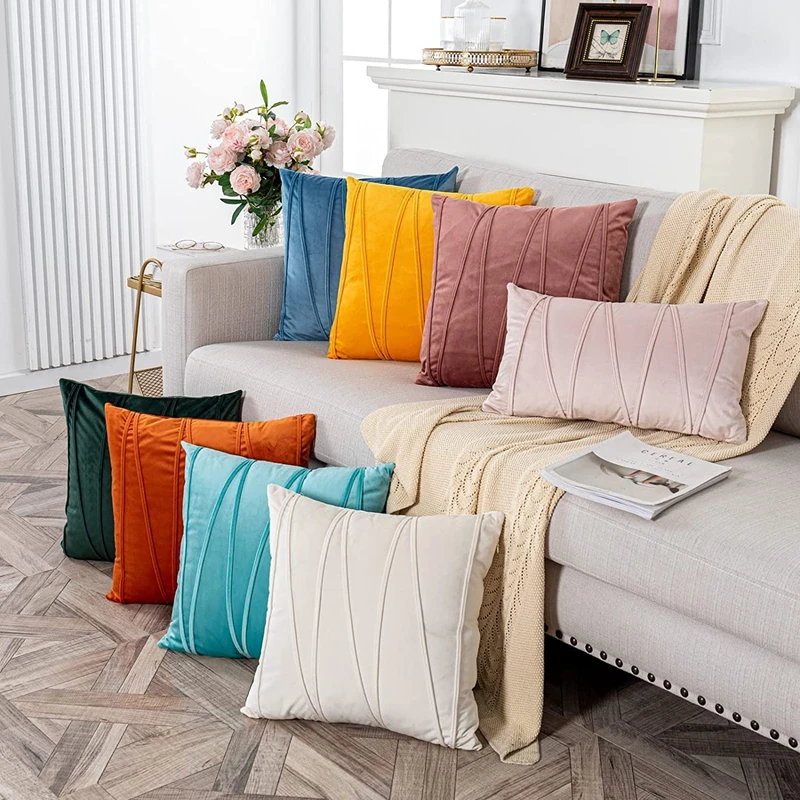 coussin velours rose
