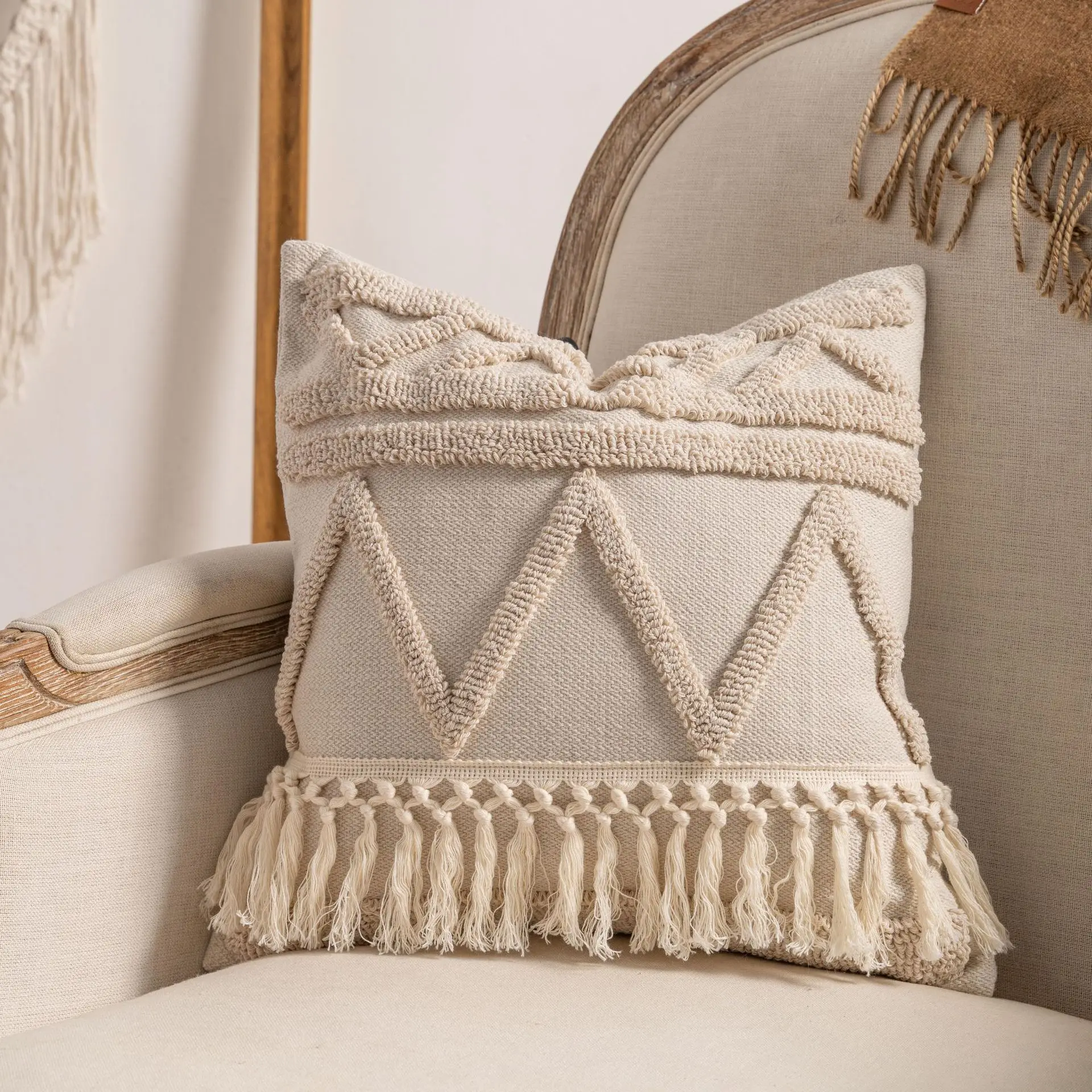 housses de coussin en fil bouclé