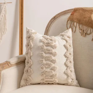 housse coussin fil bouclé bohème