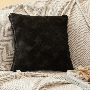 Housse de coussin en peluche 45×45 cm et 30×50 cm – douce et confortable