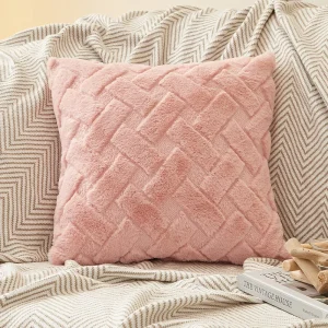 Housse de coussin en peluche 45×45 cm et 30×50 cm – douce et confortable