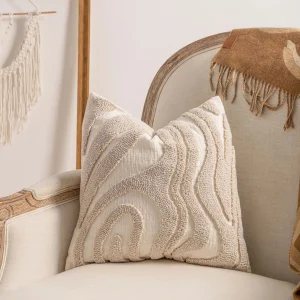 housses coussin fil bouclé
