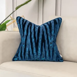 housse de coussin en velours bleu