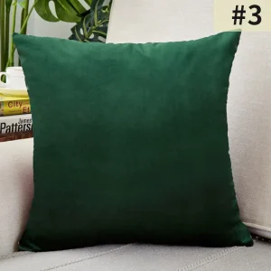 Housse de coussin décorative en velours vert forêt 45 × 45 cm – design nordique chic