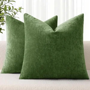 housses de coussin vert mousse