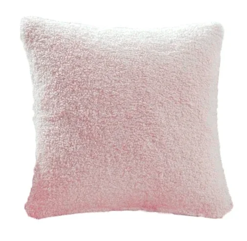 housse de coussin rose peluche