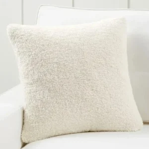 Housse de coussin en peluche douce et cosy - blanche