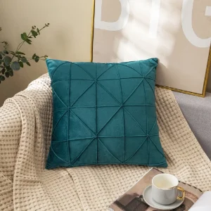 housse de coussin en velours verte