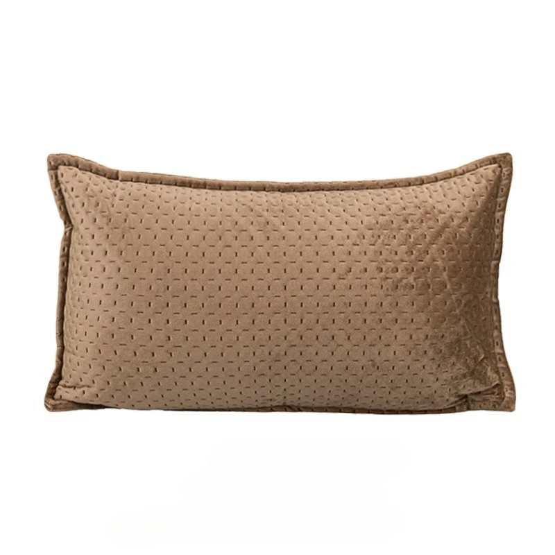 housse de coussin en velours beige