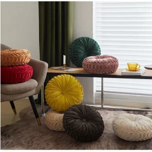 coussin rond velours déco