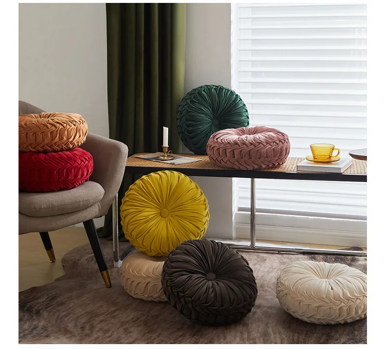 coussin rond velours déco