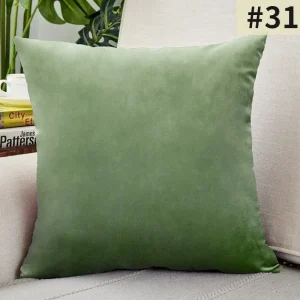 housse de coussin en velours vert