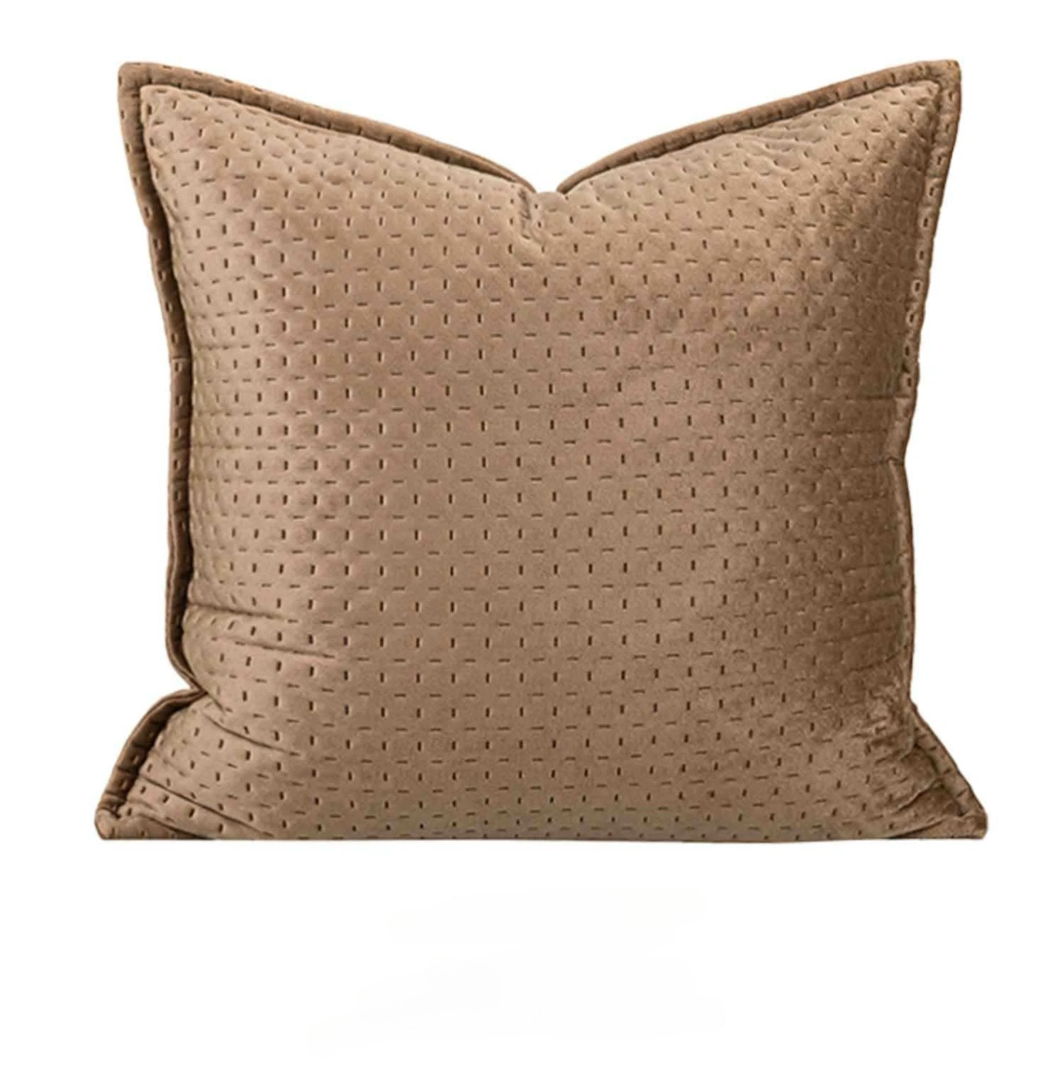 Housse de coussin 50 x 50 cm en velours beige taupe – Élégante et intemporelle