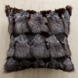 housse de coussin effet fourrure