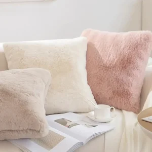 housse de coussin douce fausse fourrure