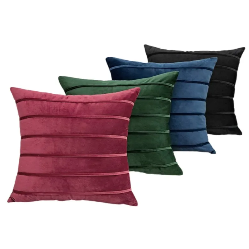coussin rayures unies noir